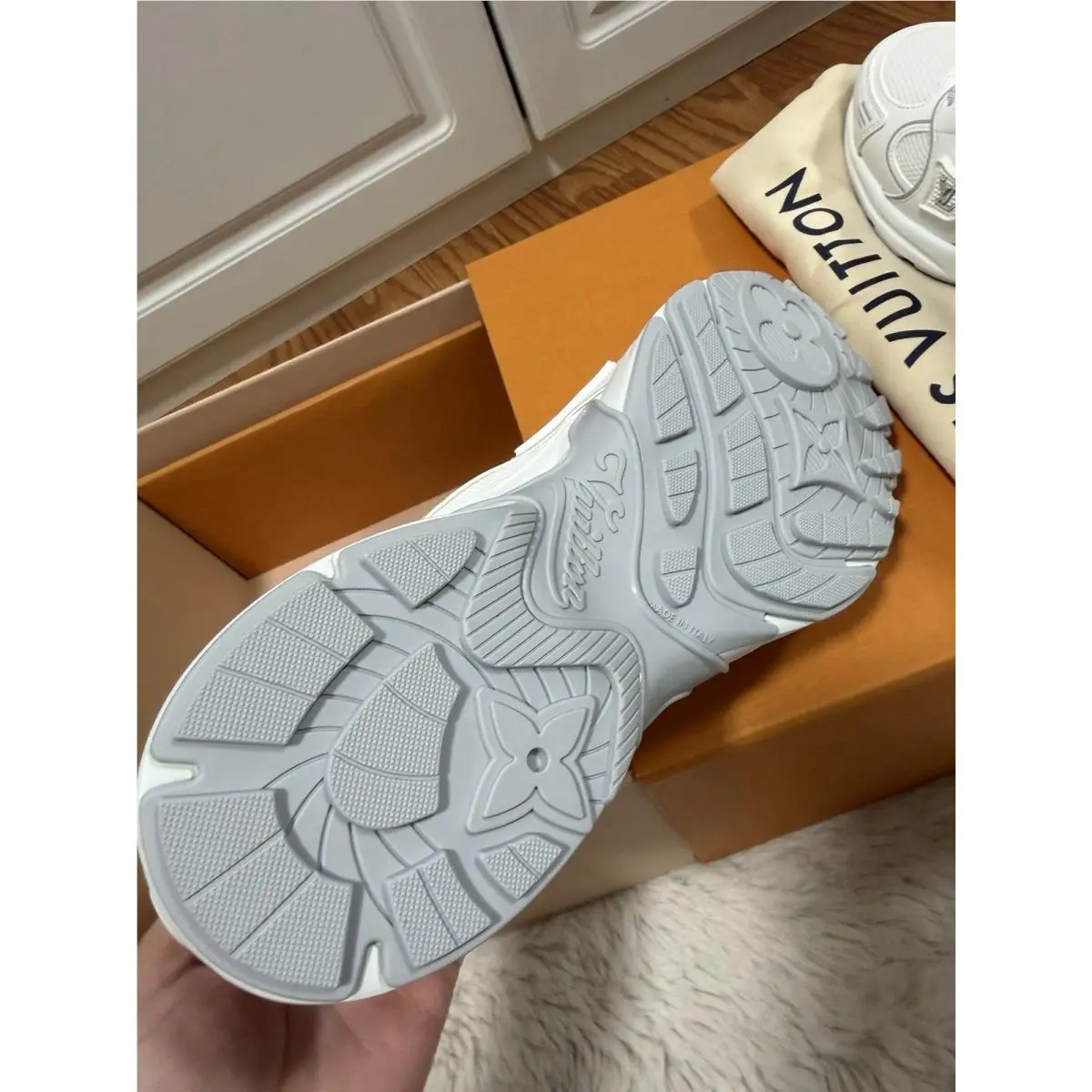 Louis Vuitton shoes - Louis Vuitton LV Olympia Sneaker - 1AH0EV - White, Brown, Gray 2