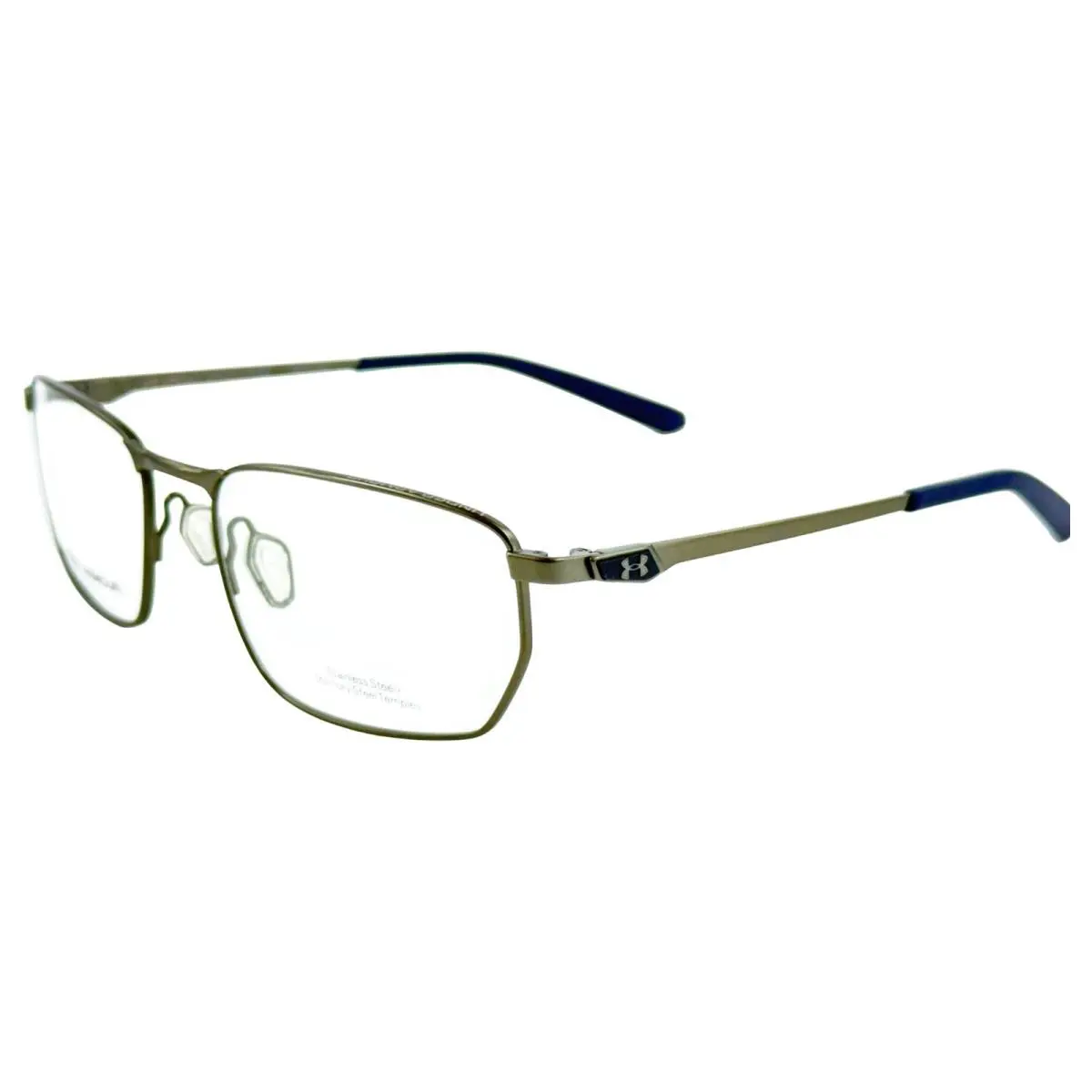 UA5046G Mens Metal Eyeglass Frame 5UV Ruthenium Blue 55-18 w Case by Under Armour