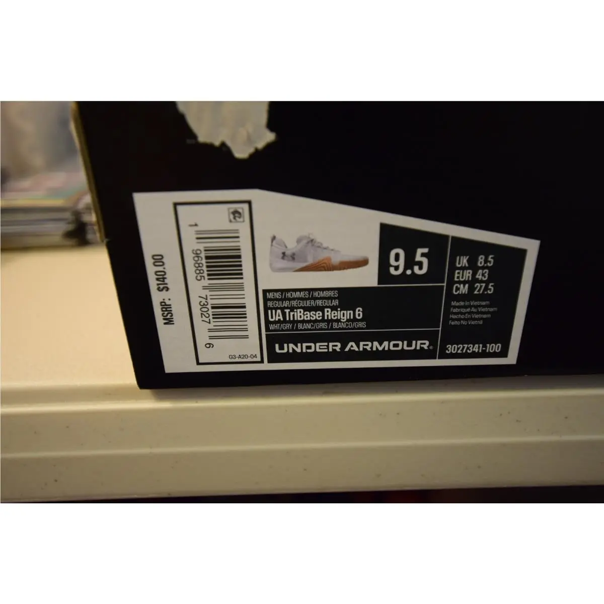 Under Armour shoes - Under Armour TriBase Reign 6 - White Distant Gray (UPC: 196885730306) 2