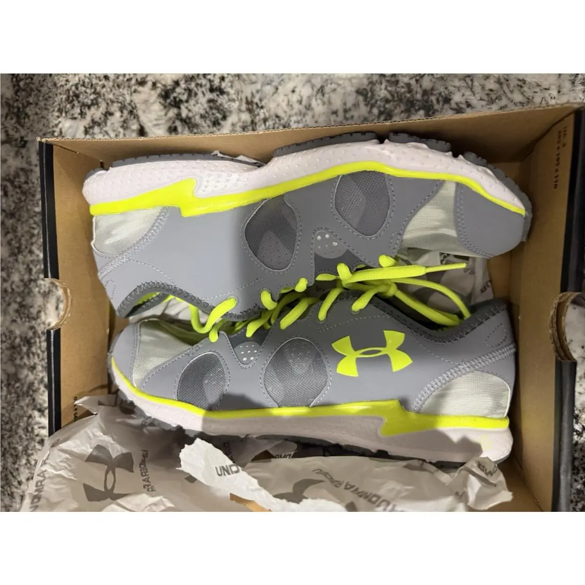 Under Armour shoes - Under Armour Micro G Neo Mantis Print - Neon Green/Gray (UPC: 0888284342968) 10