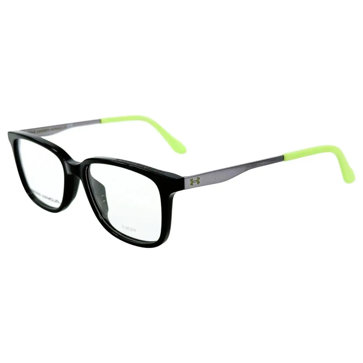 UA9006 Kids Plastic Eyeglass Frame 7ZJ Black Green 49-15 w Case by Under Armour
