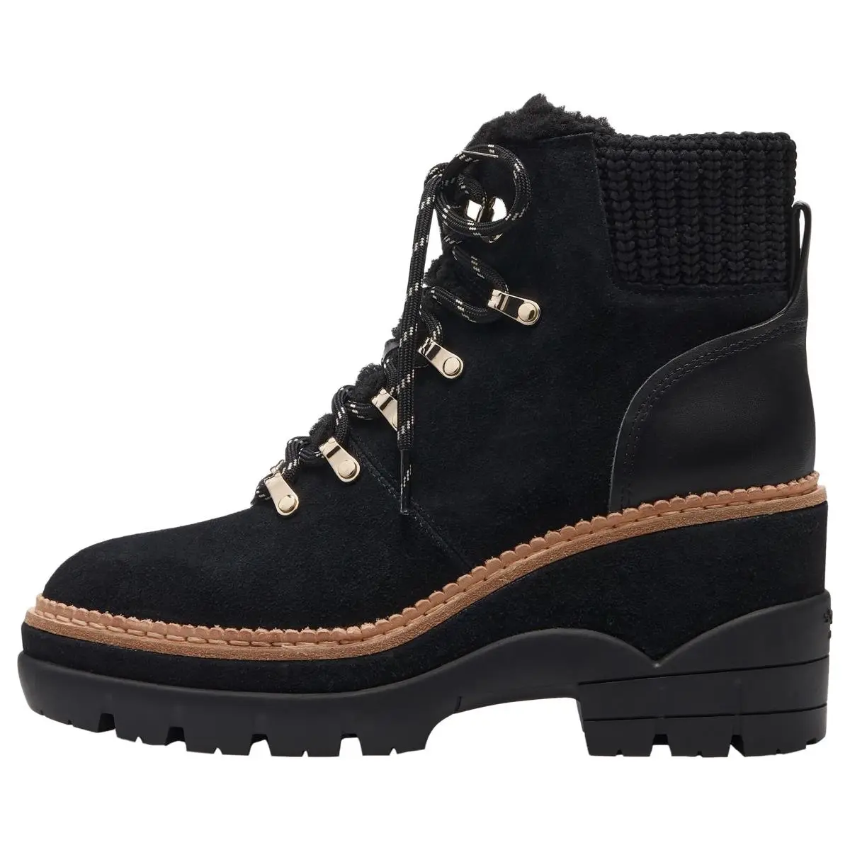 New York Women`s Willow Lug Lace Up Bootie Fashion Boot Black black by Kate Spade