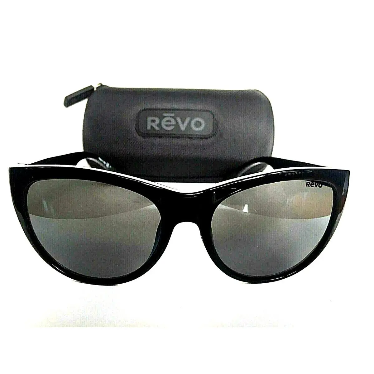Polarized  RE10311 54mm Black Cat Eye Mirrored Women`s Sunglasses by Revo