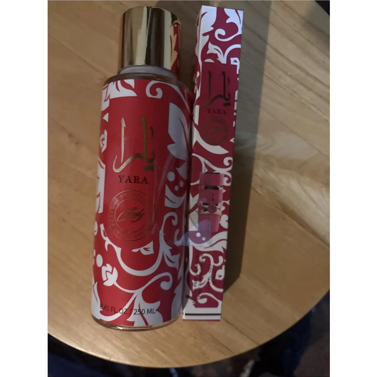 Yara by Lattafa Candy 2 Piece Set/ Perfume 8.45 1.18 Oz Body Spray Parfum