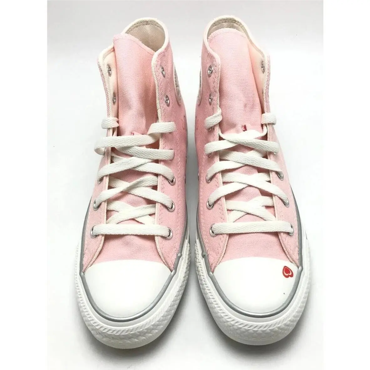 Converse shoes - Converse Chuck Taylor All Star Hi - Soft Pink / Multi Hearts / Metallic Silver Pinstripe 2