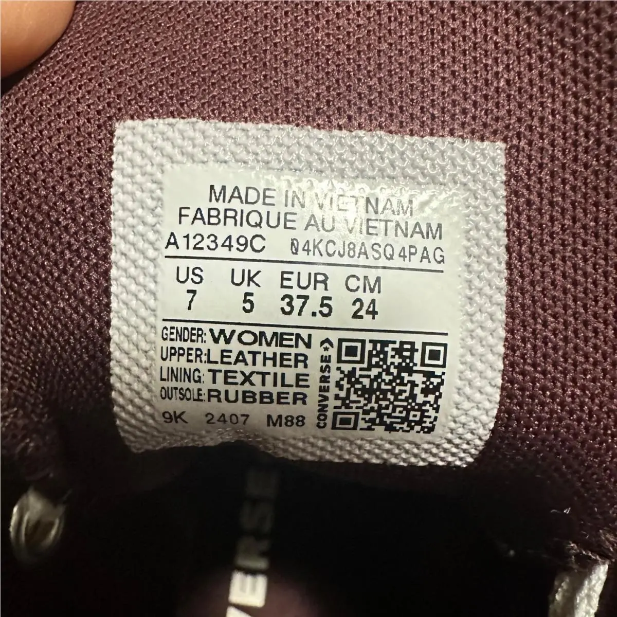 Converse shoes - Converse Chuck Taylor - Chuck Taylor - A12349C - Burgundy (UPC: 194435181844) 11