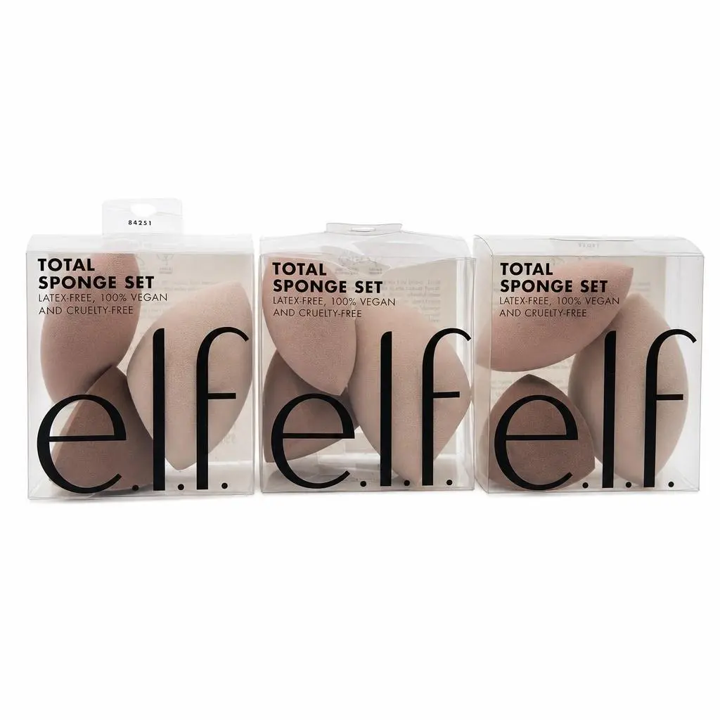 E.l.f. Total Sponge Set 3-Piece Makeup Blending Sponges Foundation 3 Pack by e.l.f. Cosmetics