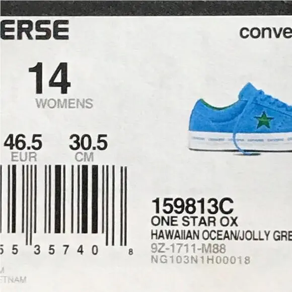 Converse shoes - One Star Ox Hawaiian Ocean Jolly Green - Blue 5