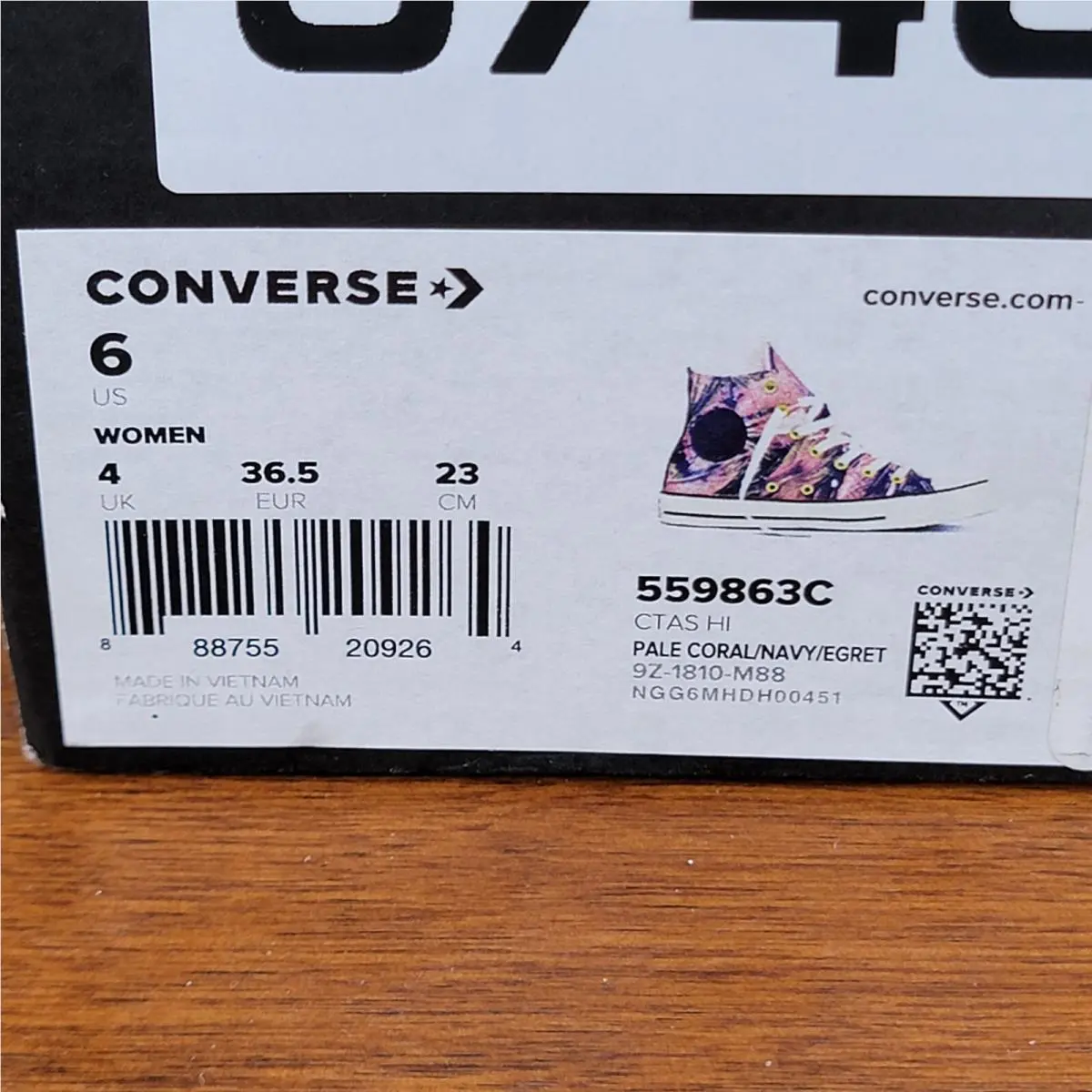 Converse shoes - Converse Chuck Taylor All Star Hi - 559863 - Pale Coral / Navy / Egret (UPC: 888755209264) 11