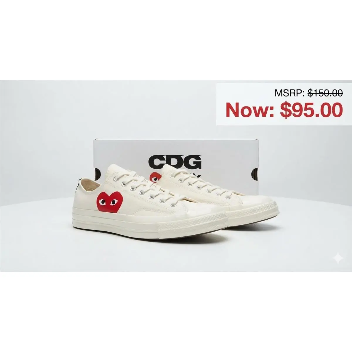 Converse shoes - Comme des Garçons Play x Converse Chuck 70 - 150207C - White (UPC: 0886956059251) 0