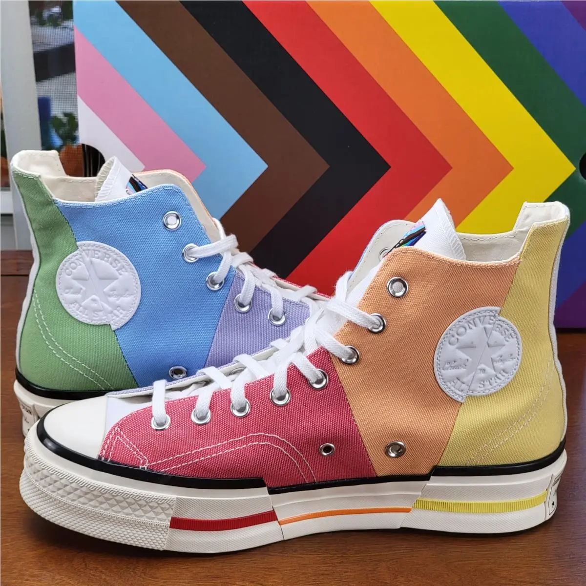 Converse shoes - Chuck 70 Plus Hi - Chuck Plus - A06029C - Pink/Fuel Orange/Butter Yellow 10