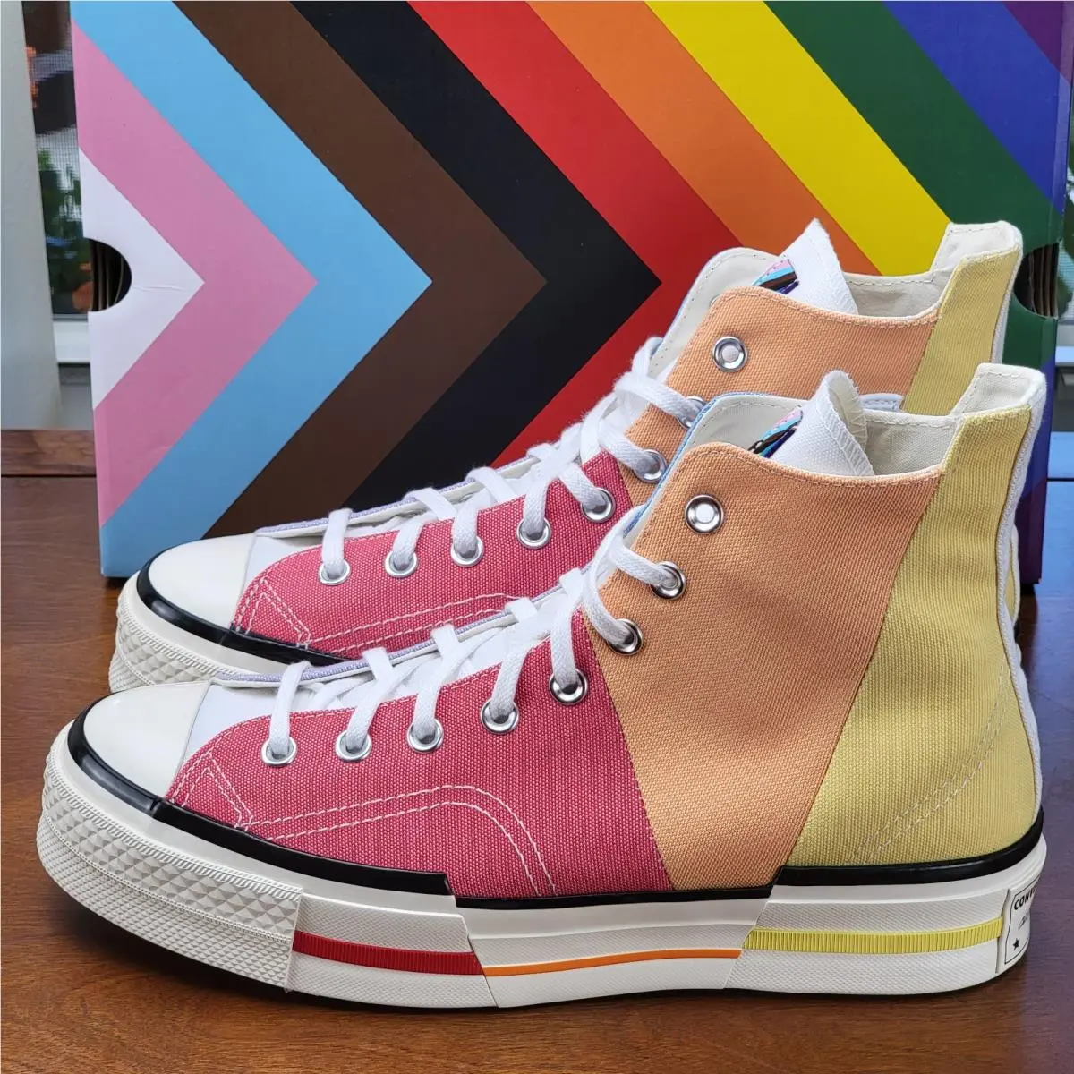 Converse shoes - Chuck 70 Plus Hi - Chuck Plus - A06029C - Pink/Fuel Orange/Butter Yellow 4