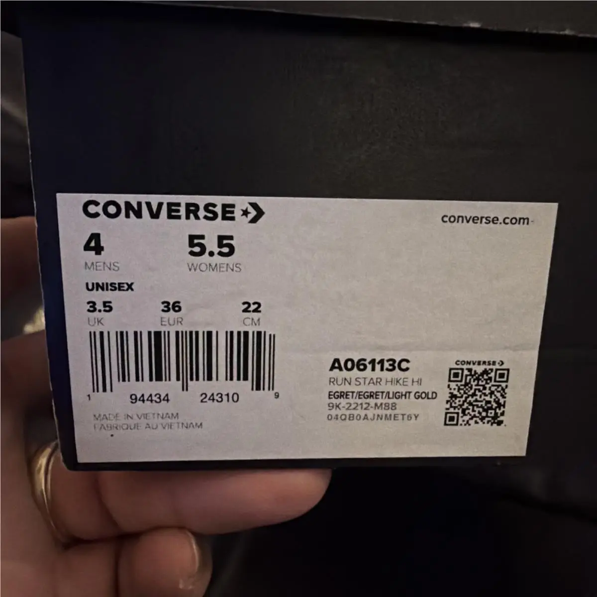 Converse shoes - Converse Run Star - Run Star - A06113C - Ivory (UPC: 472566055051) 7