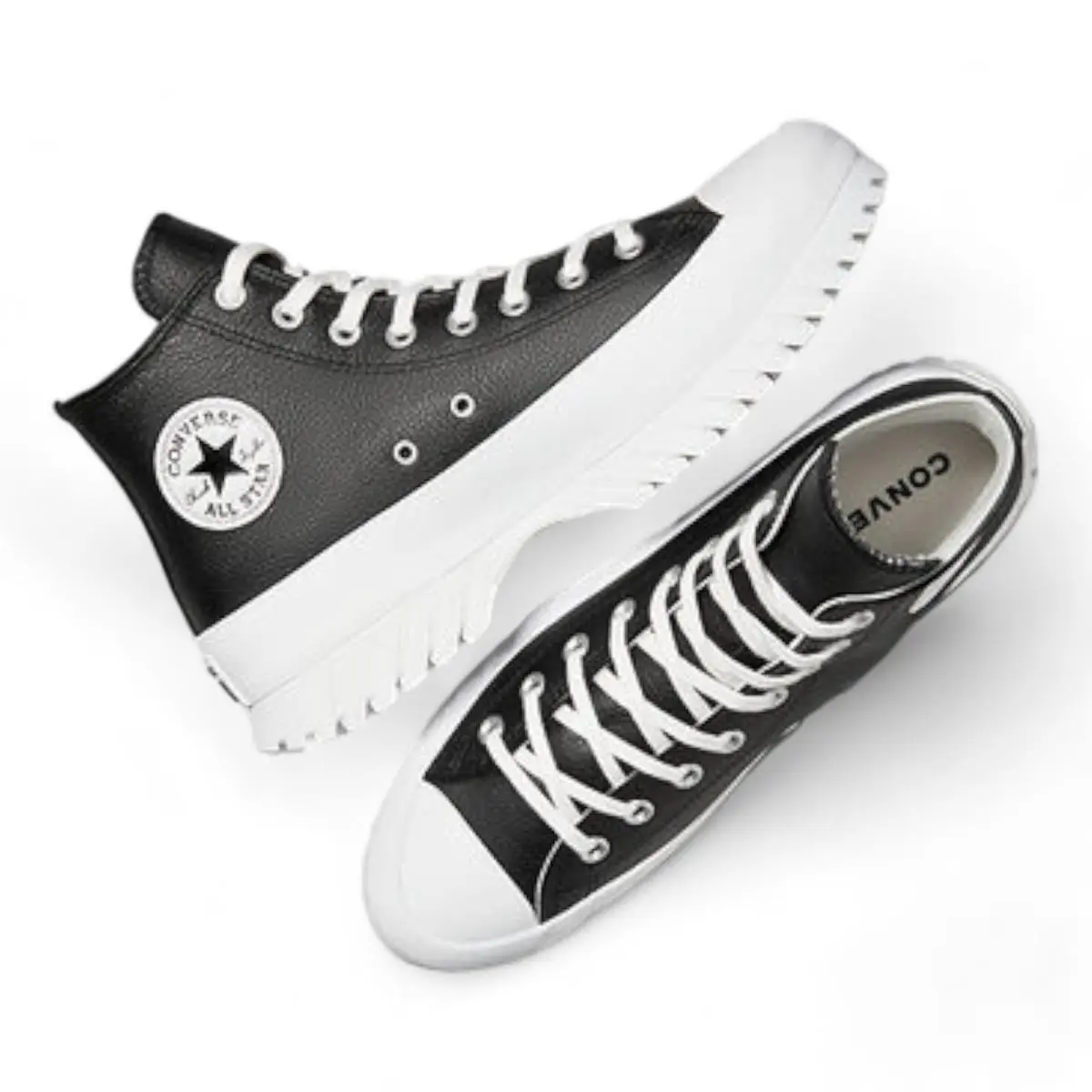 Converse shoes - Chuck Taylor All Star Lugged 2.0 Leather Sneaker Shoes - Black / White (UPC: 194433810166) 4