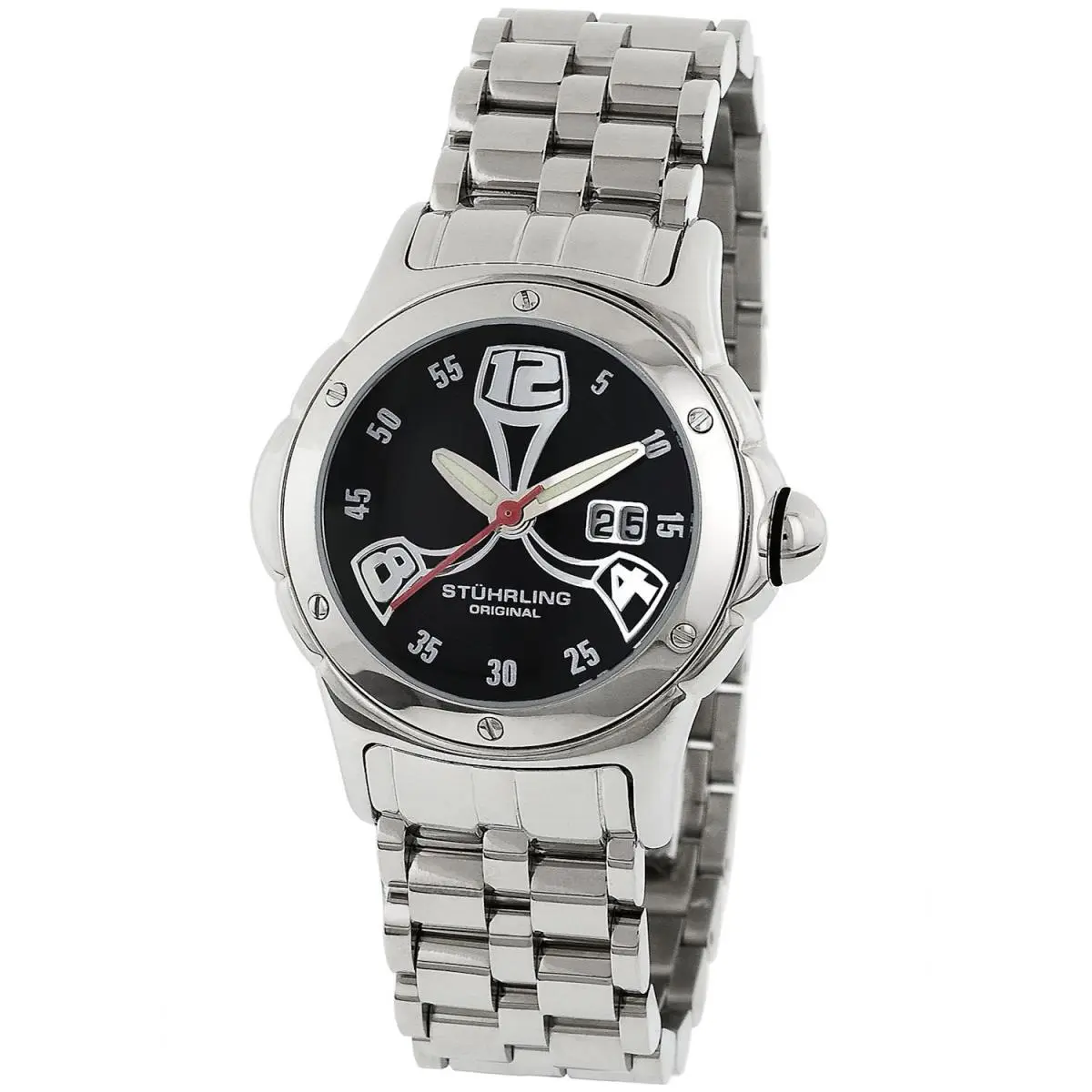 Stuhrling 5AB.121127 Lady Alpine Black Dial Domed Crystal Womens Watch by Stührling