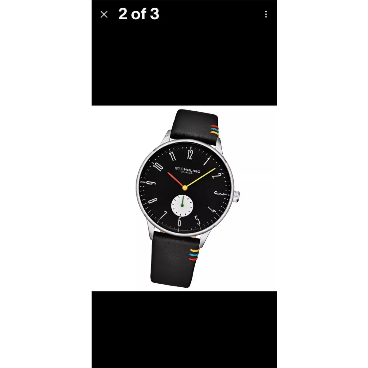 Stuhrling 4026 1 Romania Quartz Black Leather Date Mens Watch by Stührling