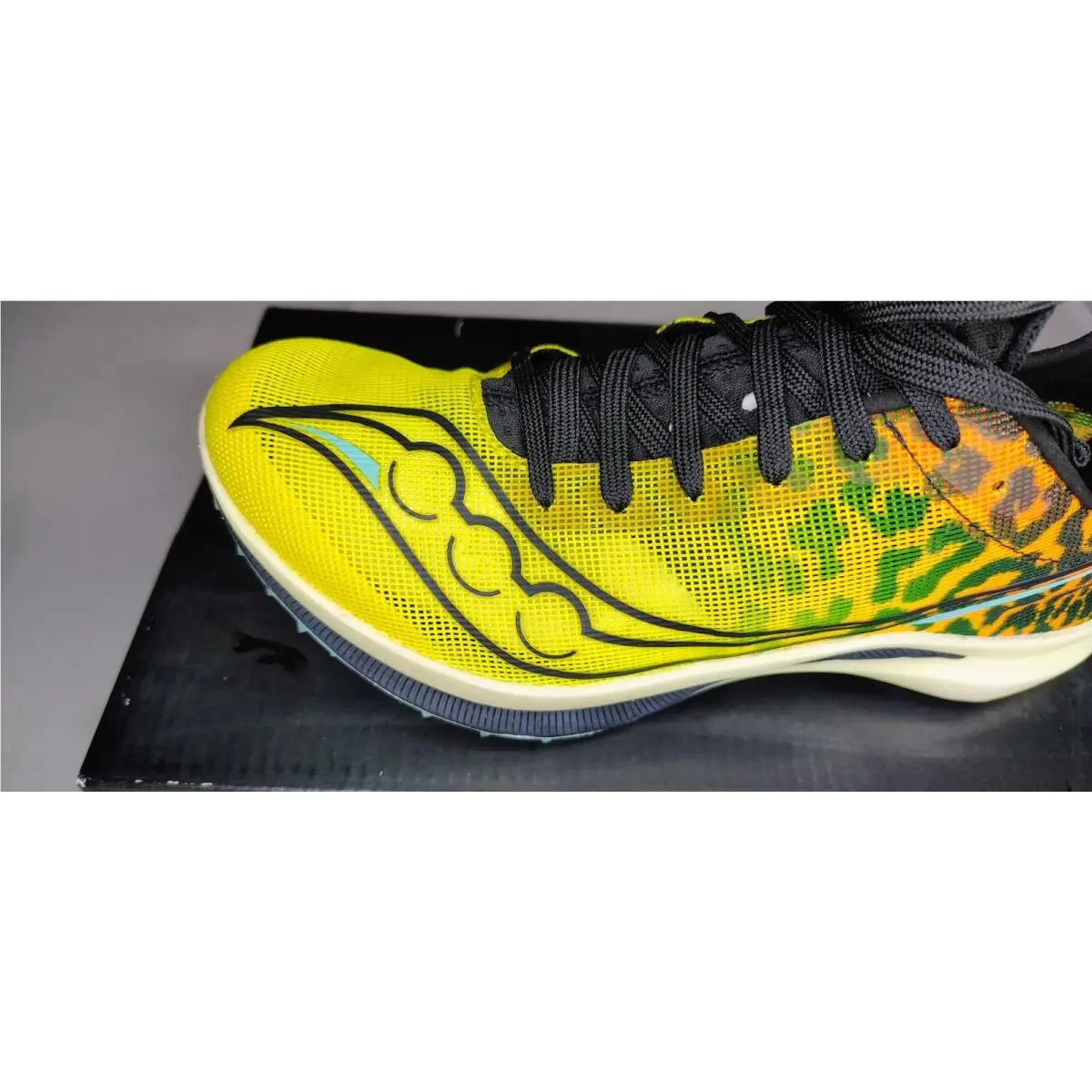 Saucony shoes - Saucony Endorphin Cheetah - Endorphin Cheetah - Black / Gold / Multi (Volt Yellow / Cheetah Leopard Animal Print) 2
