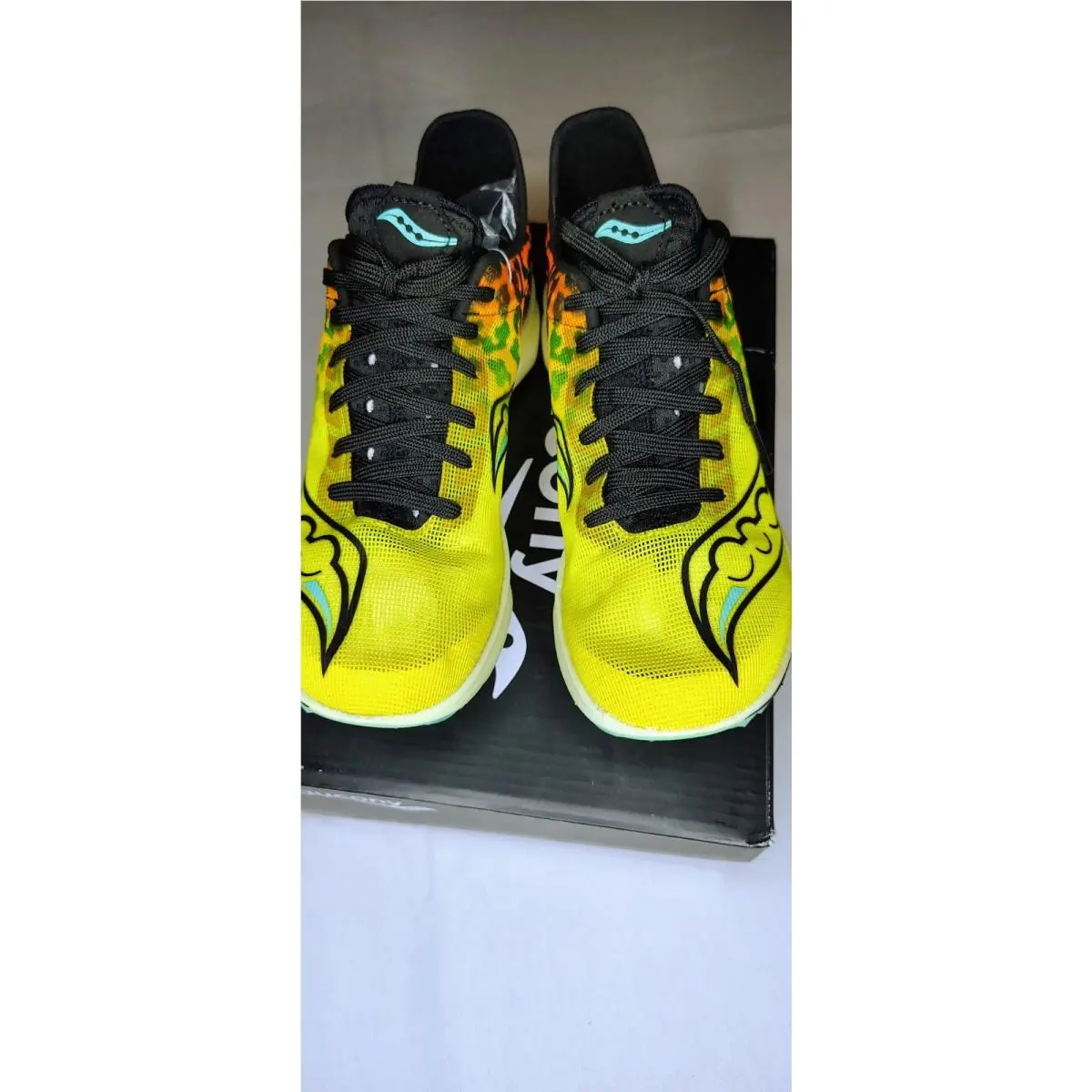 Saucony shoes - Saucony Endorphin Cheetah - Endorphin Cheetah - Black / Gold / Multi (Volt Yellow / Cheetah Leopard Animal Print) 6