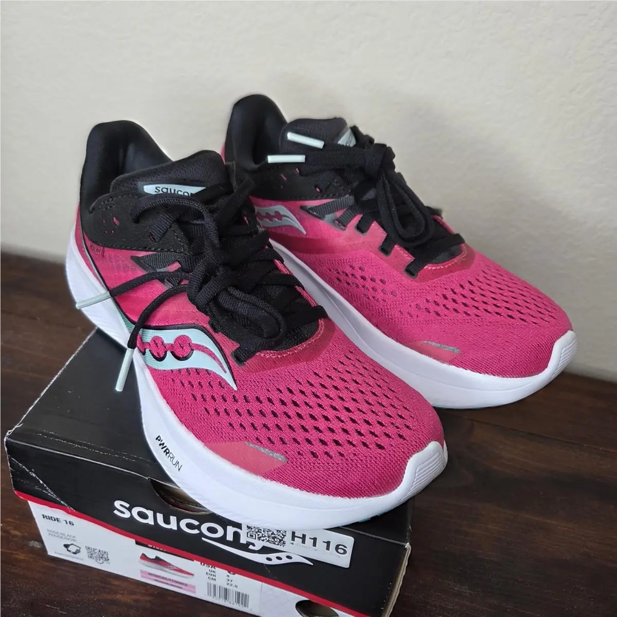 Saucony shoes - Saucony Ride 16 - Ride - S10830-16 - Rose/Black (UPC: 195018881922) 0