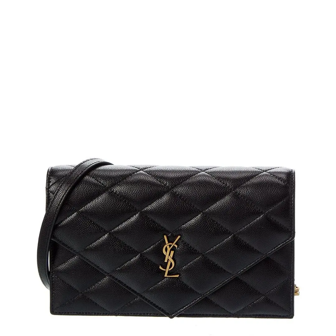 Saint Laurent Paris Leather Wallet On Chain Women`s Black