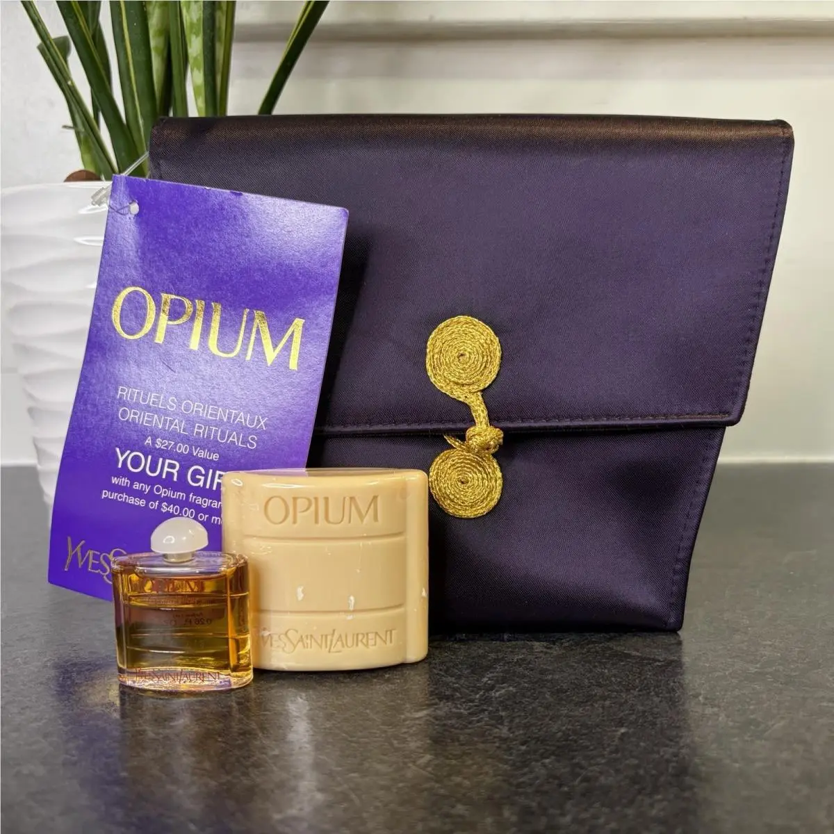 Vintage Yves Saint Laurent Opium Edt Mini Perfume 1.6 oz Soap Gift Set