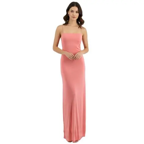 Coral Silk Crisscross Open-back Evening Gown by Emporio Armani
