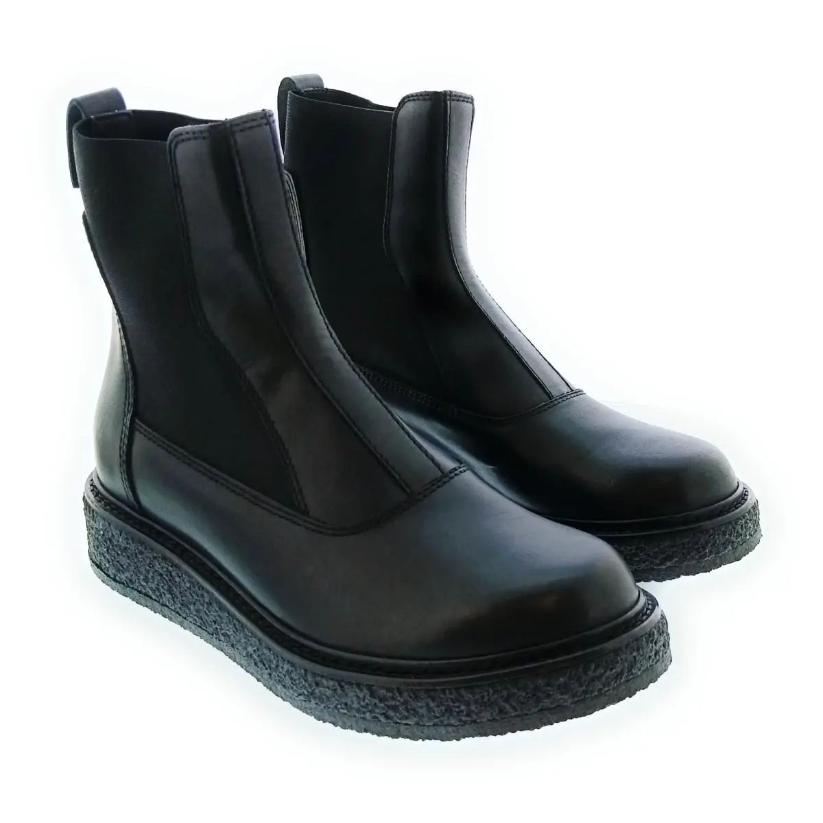 Men`s Black Leather Chelsea Ankle Boots by Emporio Armani