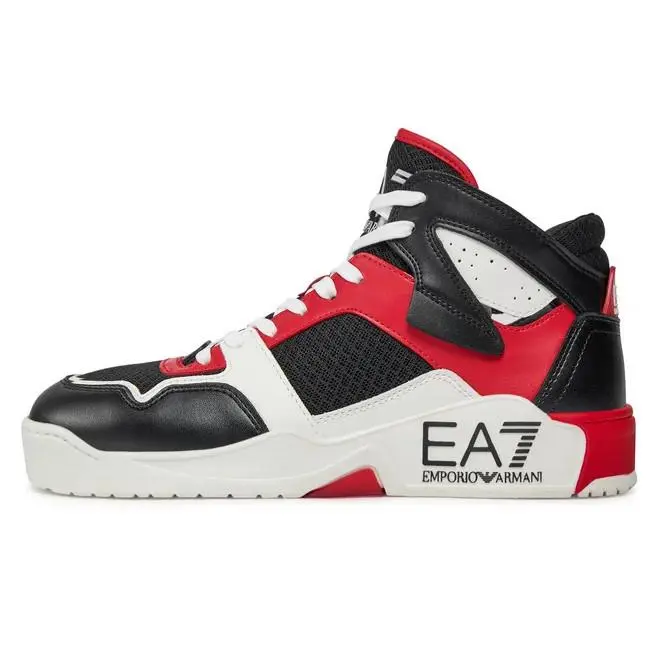 Emporio Armani shoes - Emporio Armani EA7 Shoes - Shoes - X8Z039 XK331 S915 - BLACK / WHITE / RACING RED (UPC: 8056787474185) 3