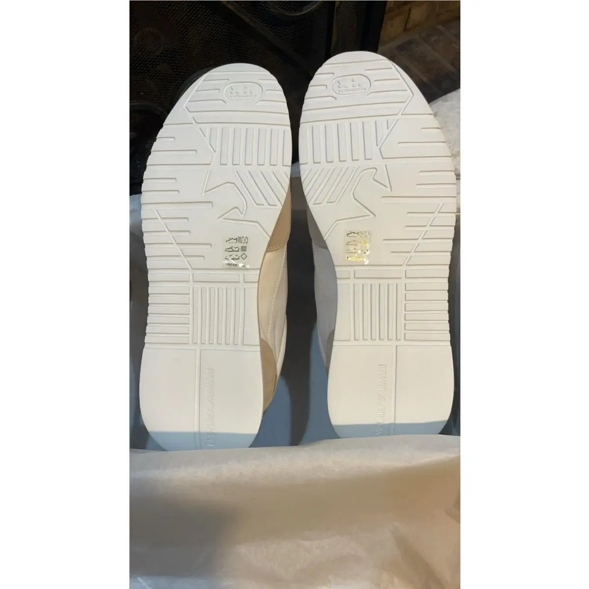 Emporio Armani shoes - Emporio Armani EA7 Men`s Running Shoes - X4X533 HO030 N373 - BEIGE / WHITE 5