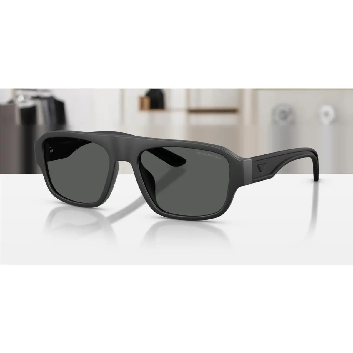EA4266U 500187 Matte Black Dark Grey Men`s 55 mm Sunglasses by Emporio Armani