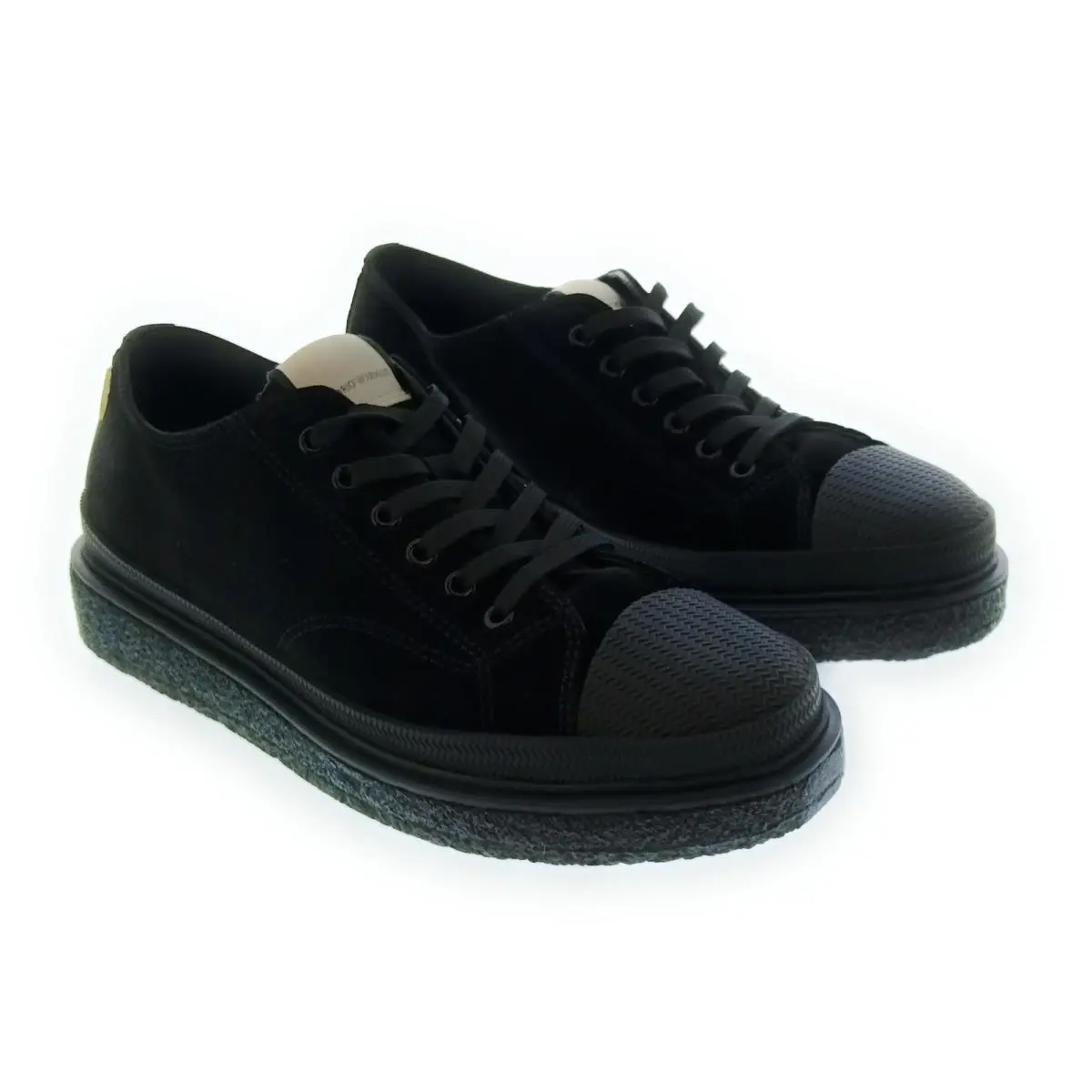Women`s Black Platform Toe-cap Sneakers-9.5 by Emporio Armani