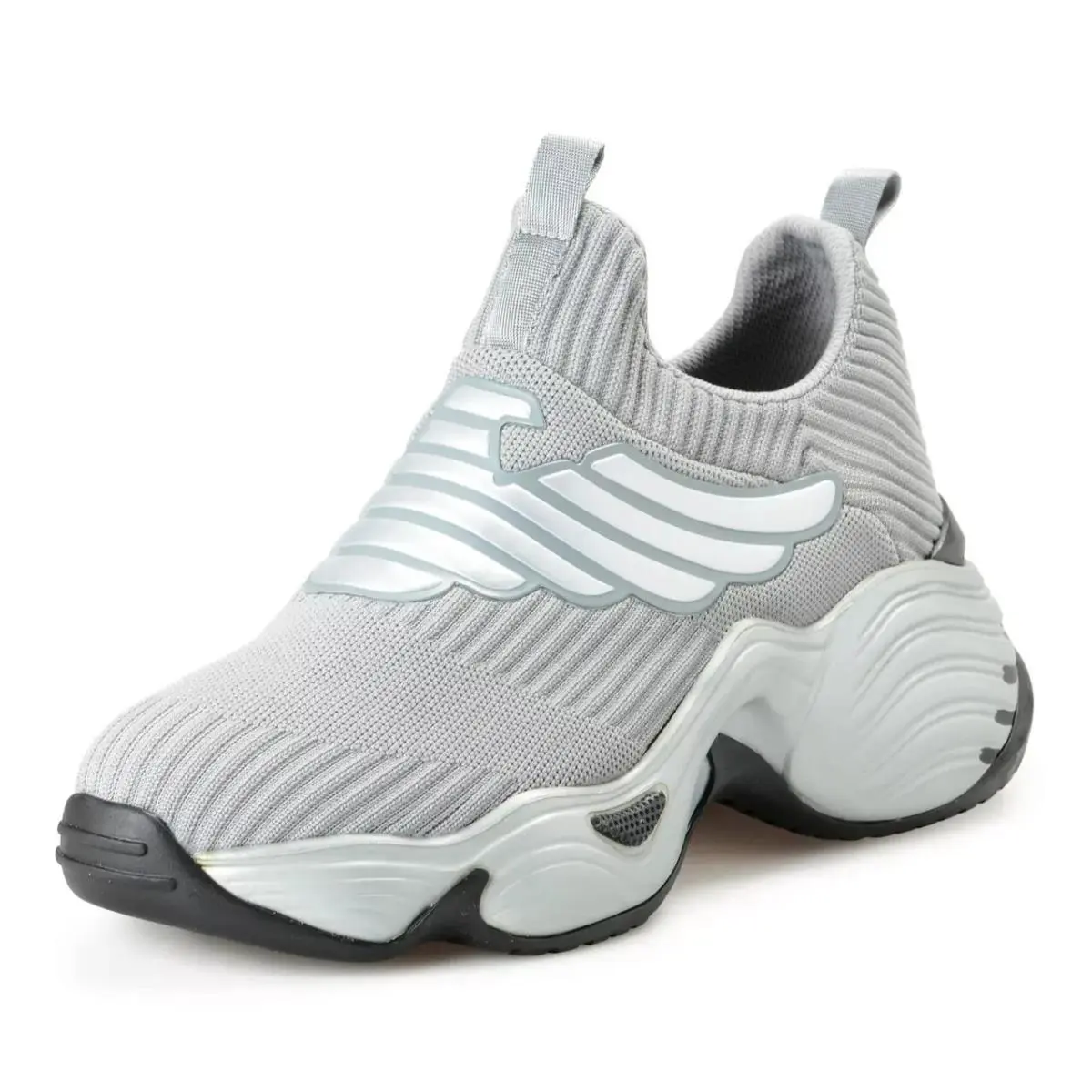 EA7 Womens Grey Griffin Silver Extralight Sneakers Shoes by Emporio Armani