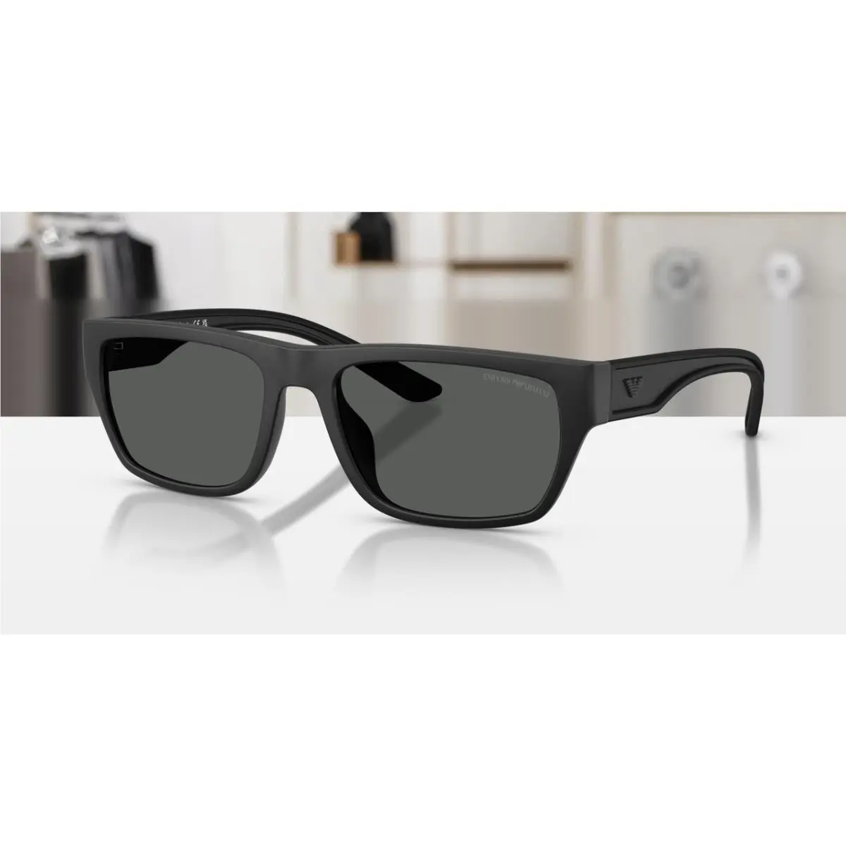 EA4267U 500187 Matte Black Dark Grey 57 mm Sunglasses by Emporio Armani