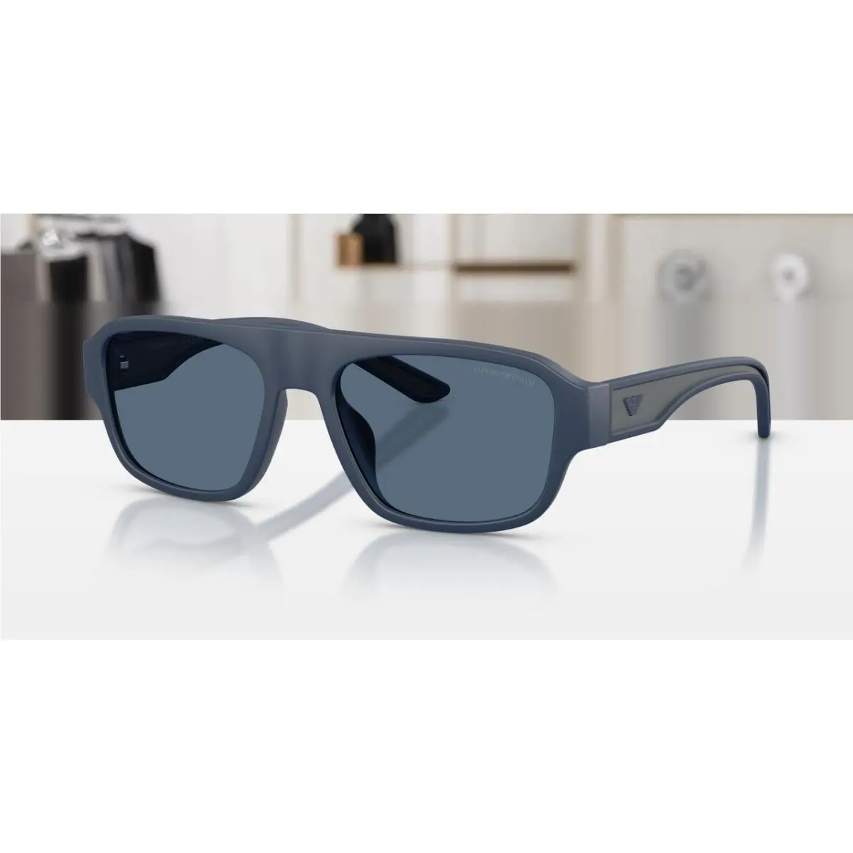 EA4266U 618580 Matte Blue Dark Blue Men`s 55 mm Sunglasses by Emporio Armani