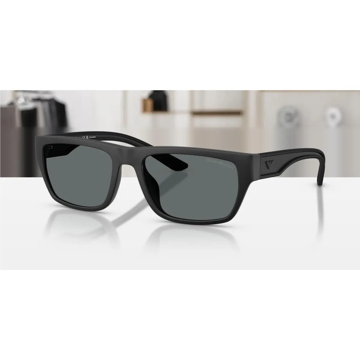 EA4267U 500181 Matte Black Grey Polarized 57 mm Sunglasses by Emporio Armani