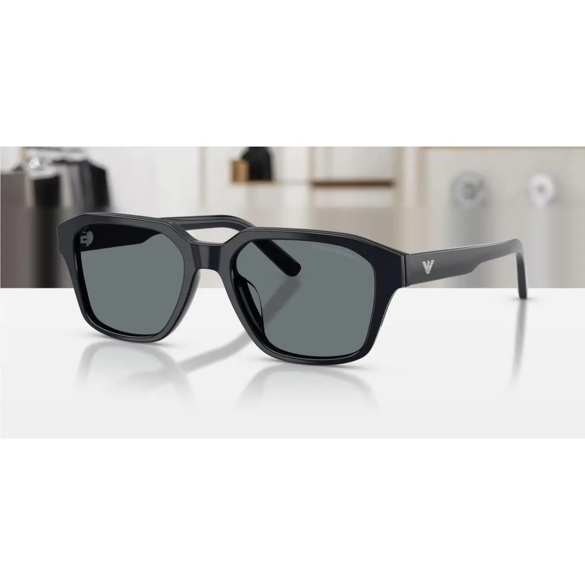 EA4283U 645780 Shiny Blue Dark Blue Men`s 53 mm Sunglasses by Emporio Armani