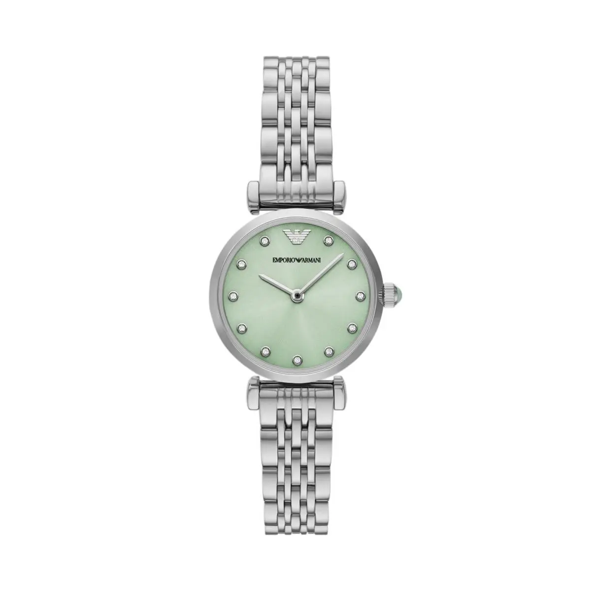 Women`s Two-hand Stainless Steel Watch 28MM Silver/green by Emporio Armani