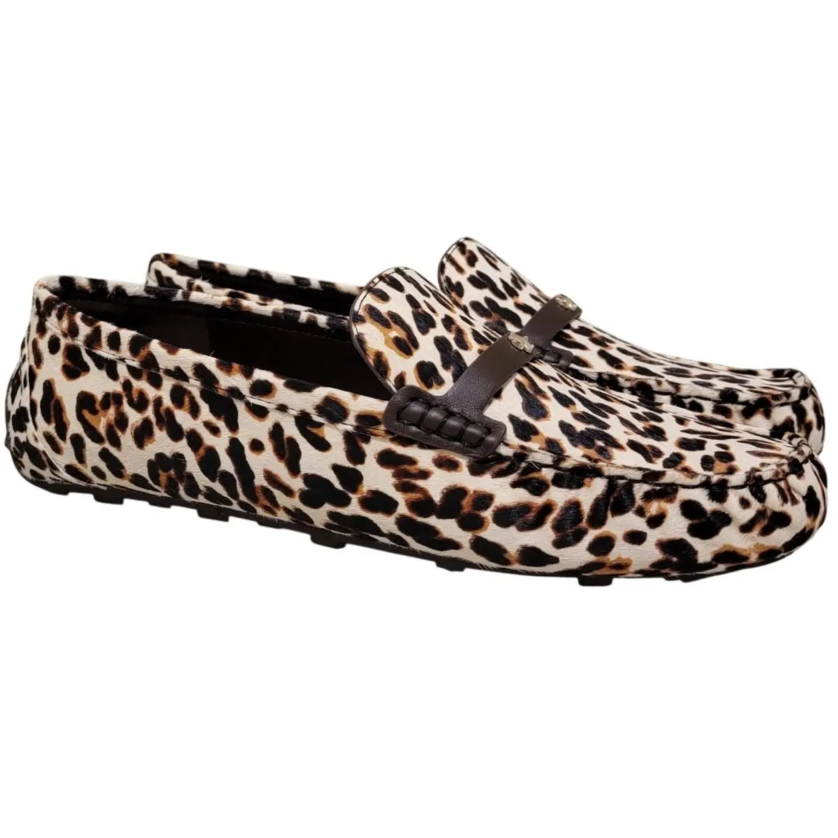 Flower Stud Moccasin Slip On Loafers Size US 9.5B Downtown Leopard by Kate Spade