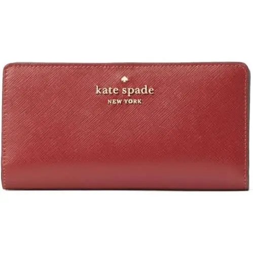 Kate Spade New York Staci Large Slim Bifold Wallet In Red Currant New