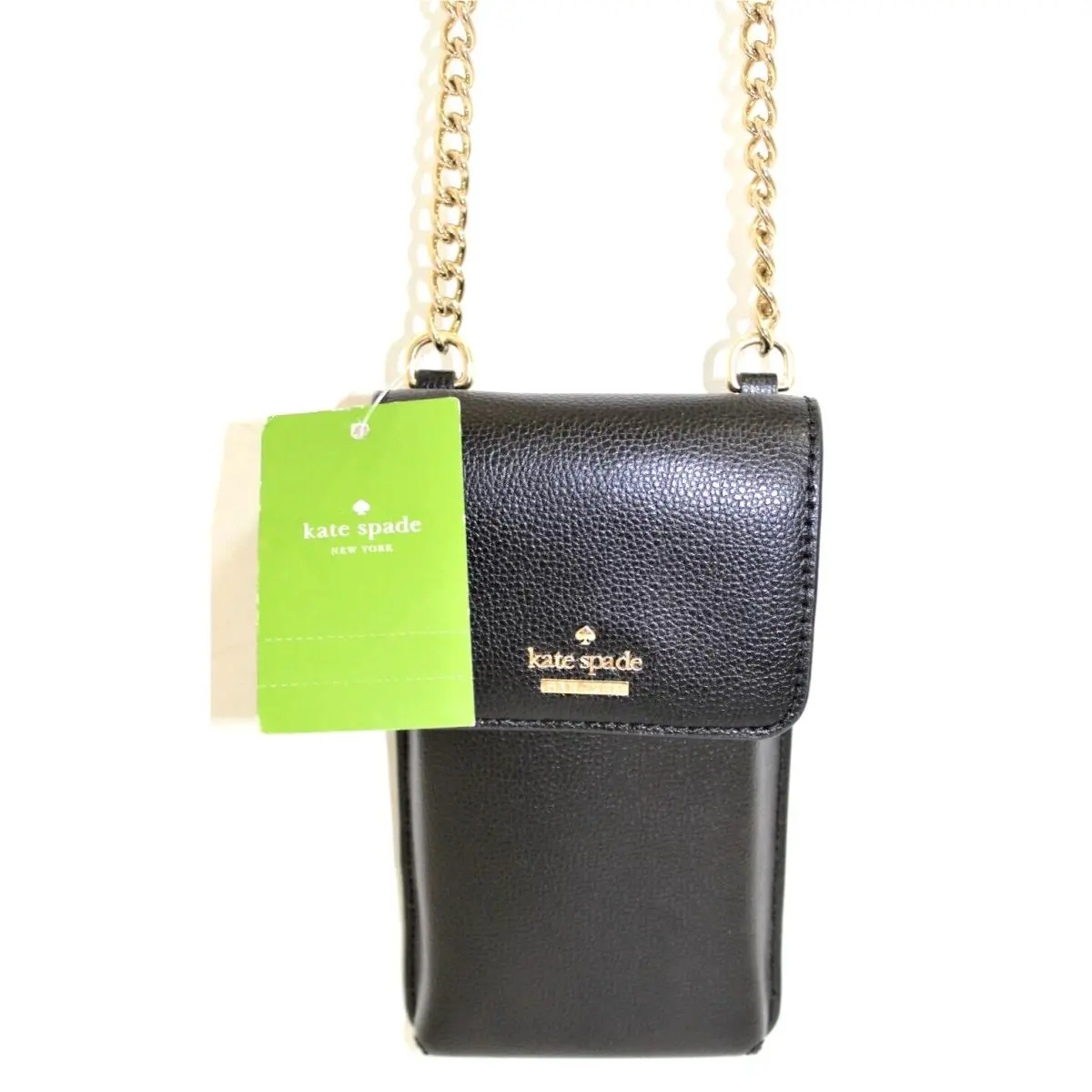 North South Black Pebbled Leather Crossbody Bag by Kate Spade