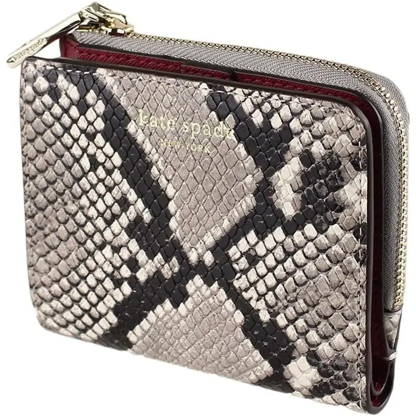 Kate Spade New York Eva Exotic Snake L-zip Small Bifold Wallet New Wtih Tag