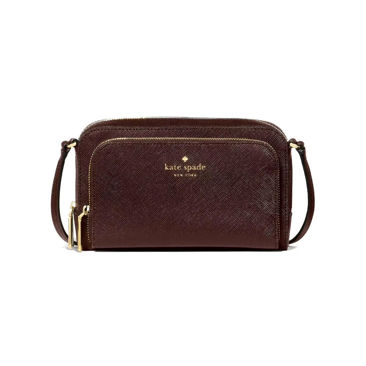 New  Staci Mini Crossbody Bag Saffiano Hot Fudge with Dust Bag by Kate Spade