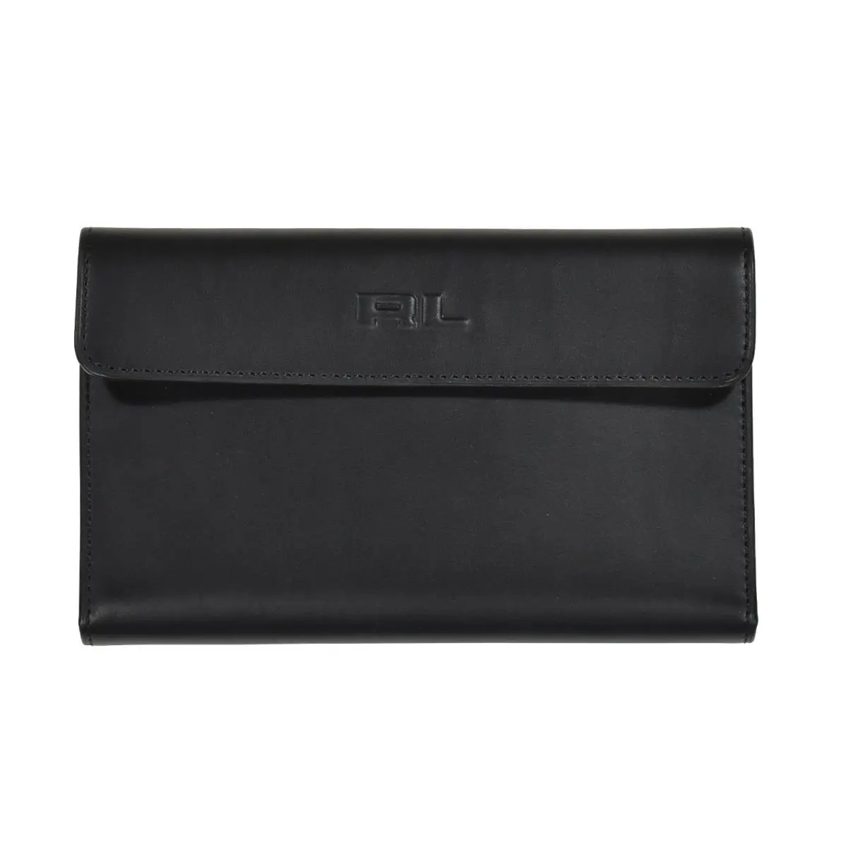 Purple Label Black Leather RL Foldover 7 x 4.25 Wallet by Ralph Lauren
