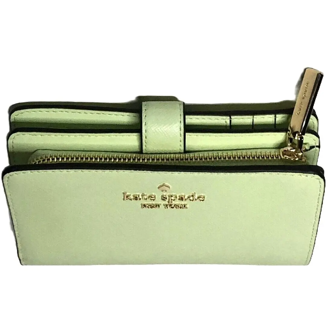 Kate Spade Saffiano Leather Wallet Medium KC580 Green New