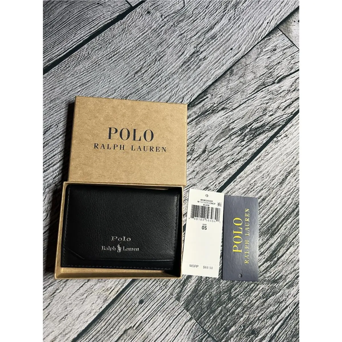 Polo Ralph Lauren Smooth Leather Folded Card Case Sz OS