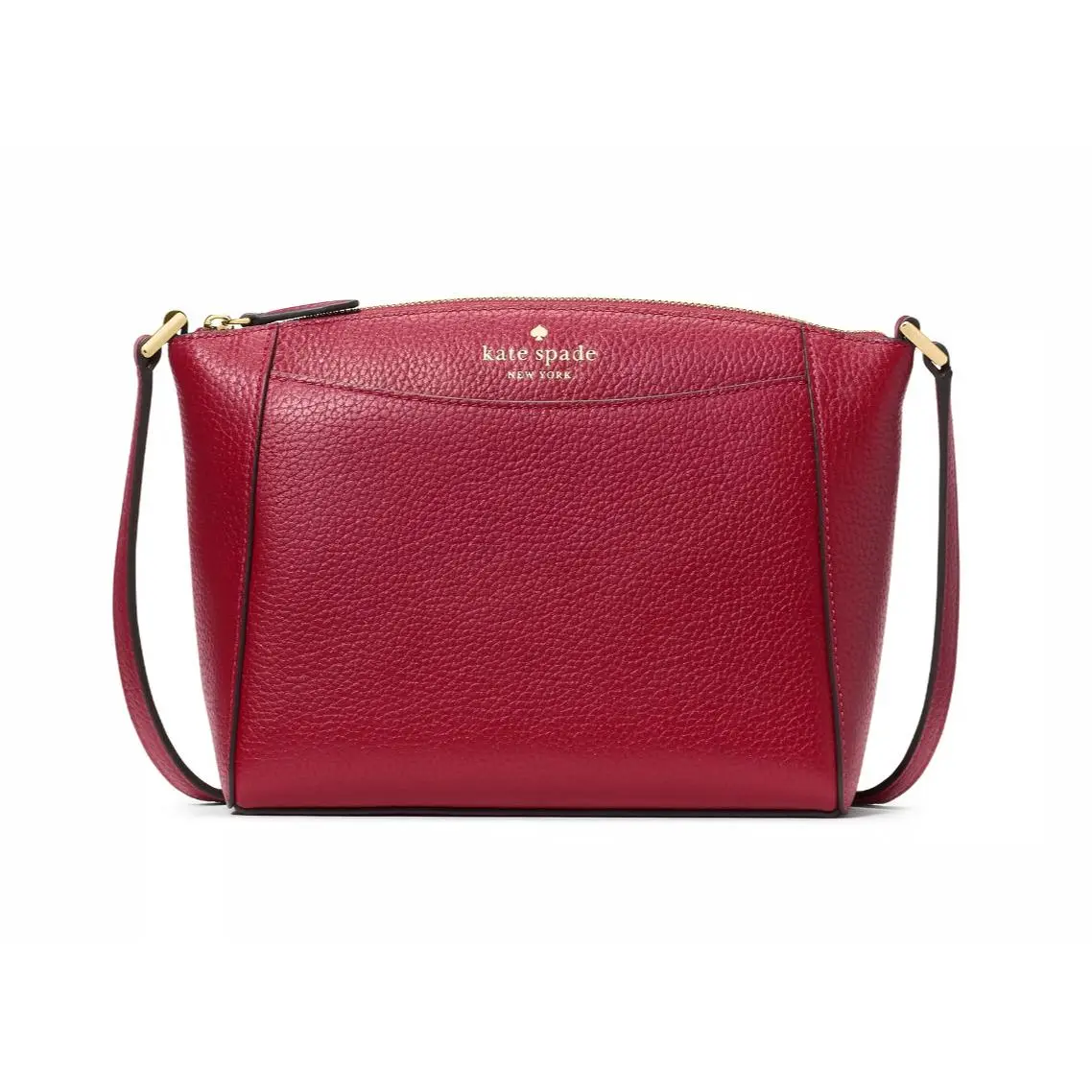New  Monica Pebbled Leather Crossbody Red Jam by Kate Spade