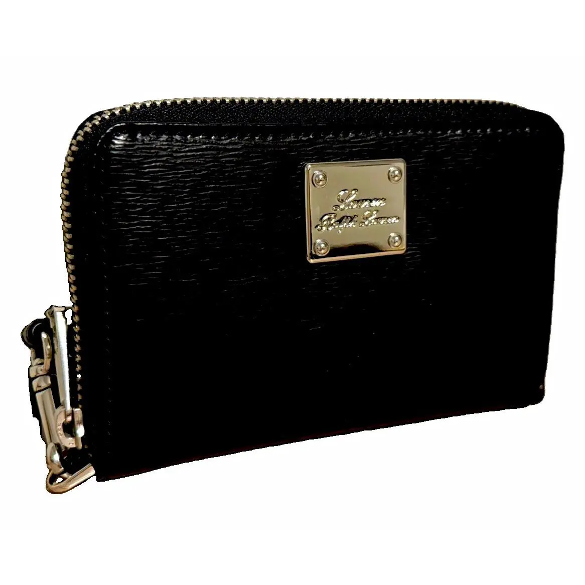 Lauren  Sloan Street Black Leather Zip-around Wristlet Wallet by Ralph Lauren