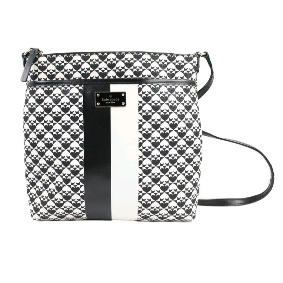 Keisha Penn Place Geometric Logo Black White Crossbody Bag Purse by Kate Spade