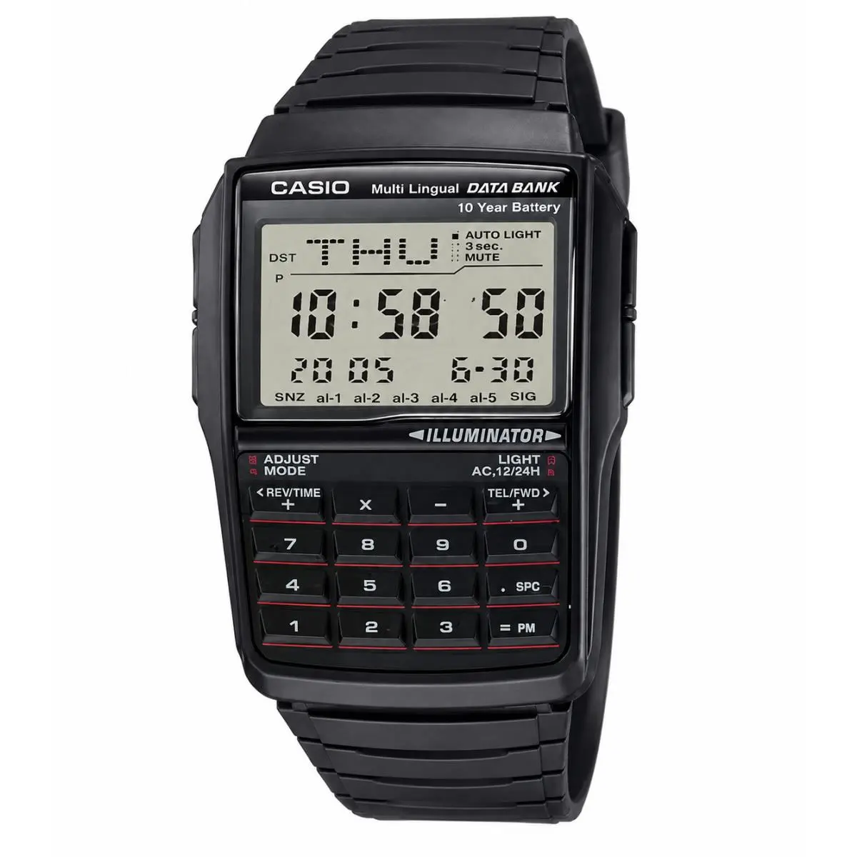 Data Bank Men`s Black Digital Calculator Watch - DBC-32-1ADF by Casio