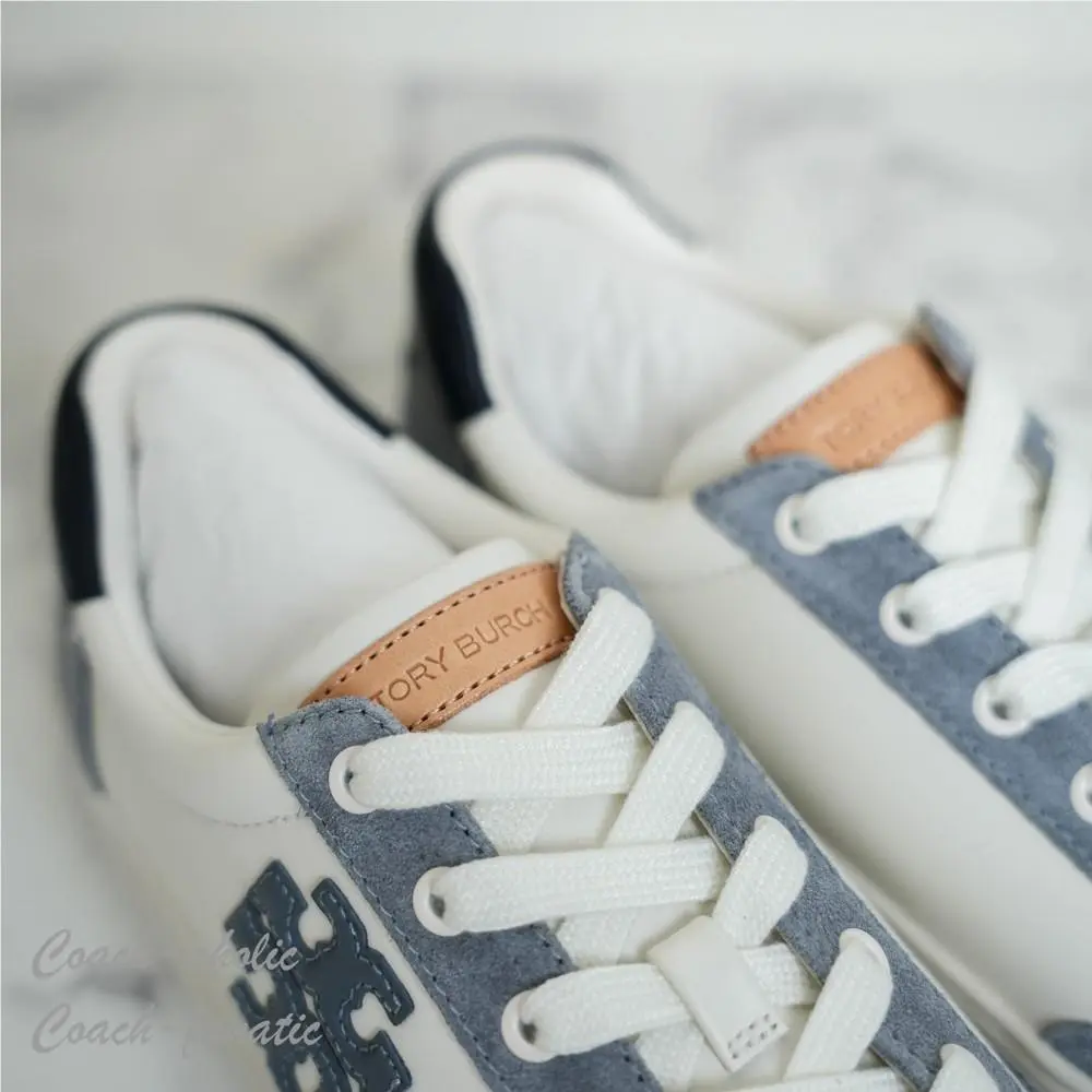 Tory Burch shoes - Tory Burch Color Block Signature T-Logo - 161131 - Perfect Navy/Calcite/Snow white 4